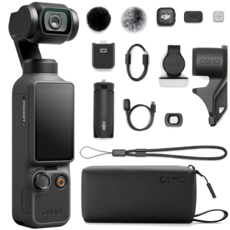 DJI Osmo Pocket 4 (Creator Combo) - kompaktowa kamera z gimbalem, z akcesoriami i DJI Mic 3